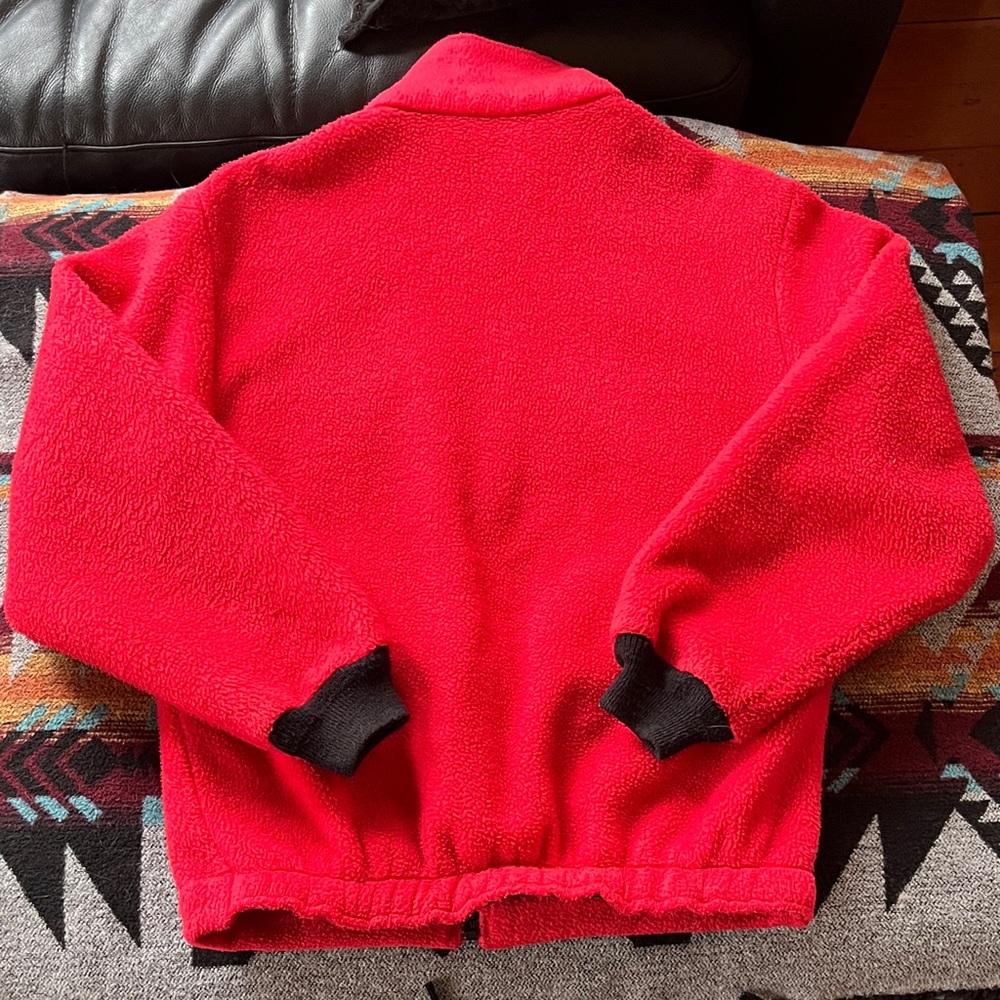 Vintage Wmns Cabela's Red Full Zip Fleece Jacket - sz M - Picture 8 of 9